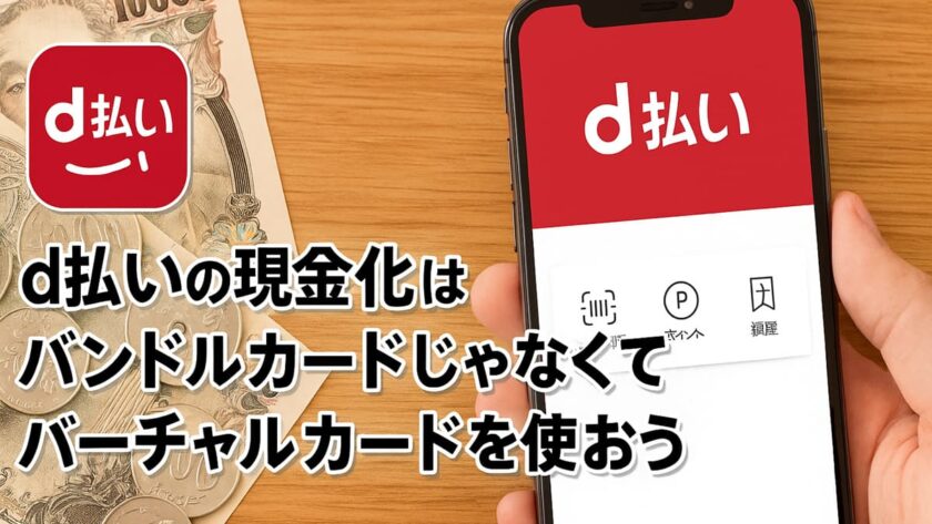 d払いの現金化はバンドルカードじゃなくてバーチャルカードを使おう